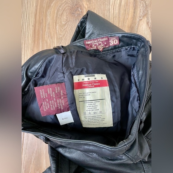 American Classics Colebrook Black Leather Pants Size 30 EUC - Picture 3 of 4